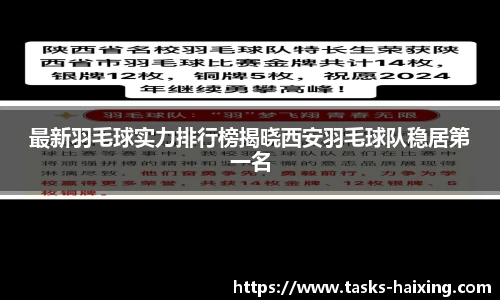 最新羽毛球实力排行榜揭晓西安羽毛球队稳居第一名